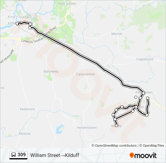 309 Bus Line Map