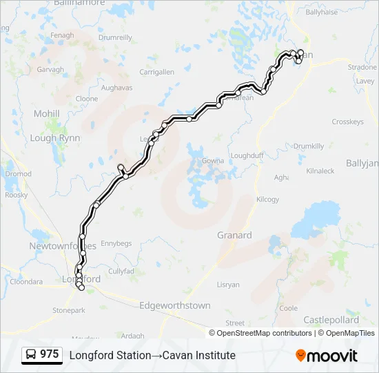 Plan de la ligne 975 de bus