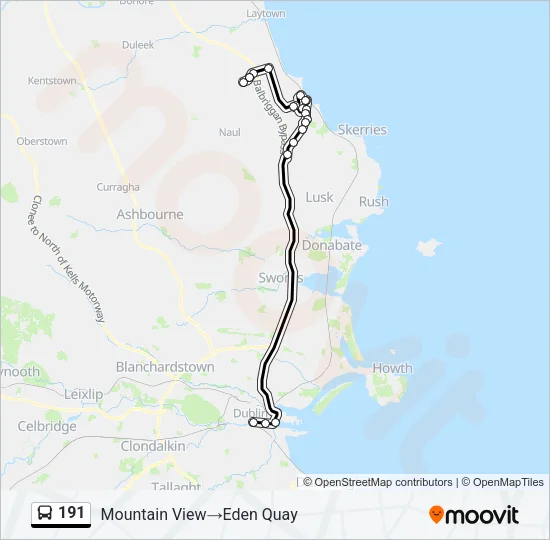 191 Bus Line Map