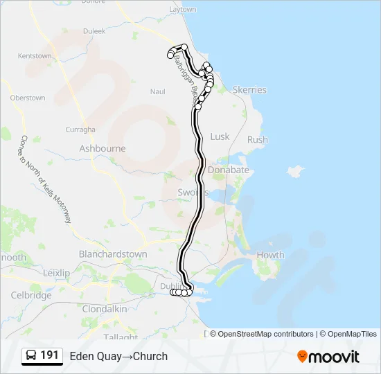 191 Bus Line Map