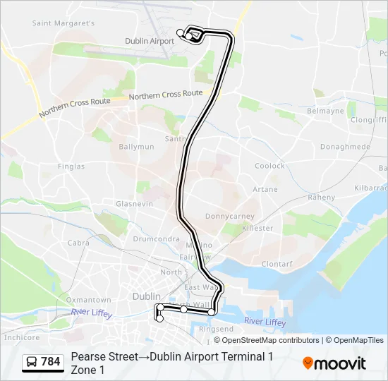 784 Bus Line Map