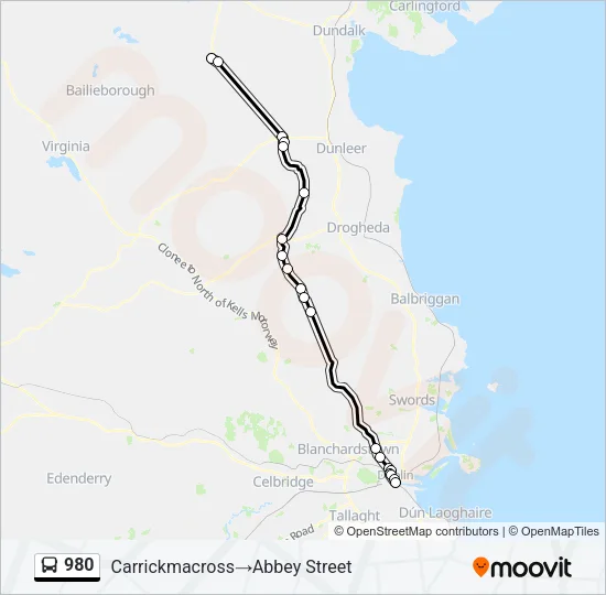980 Bus Line Map