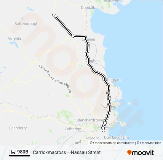 980B Bus Line Map
