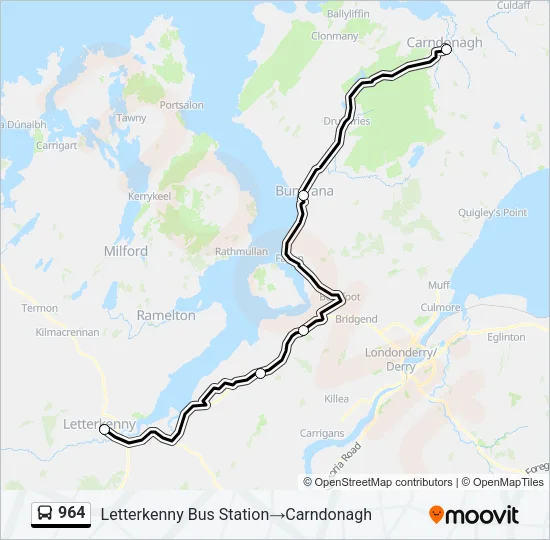 964 Bus Line Map