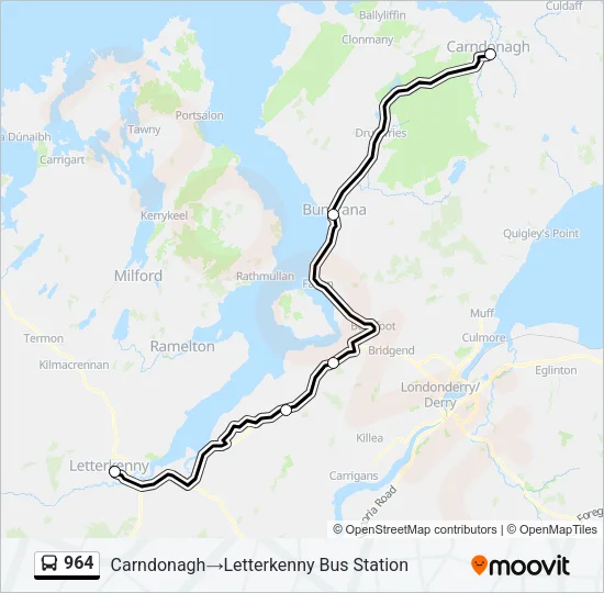 964 Bus Line Map