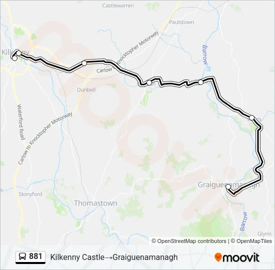 881 Bus Line Map