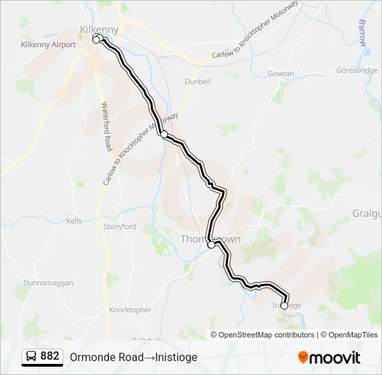 882 Bus Line Map