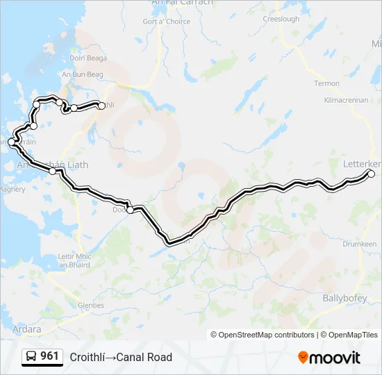 961 Bus Line Map