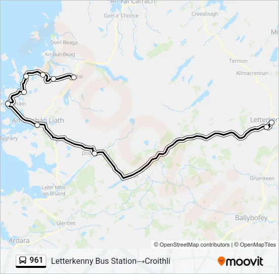 961 Bus Line Map