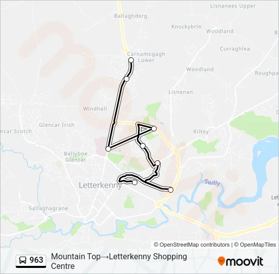 963 Bus Line Map