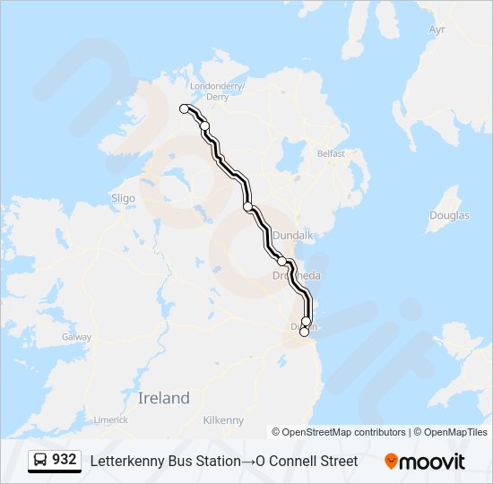 932 Bus Line Map