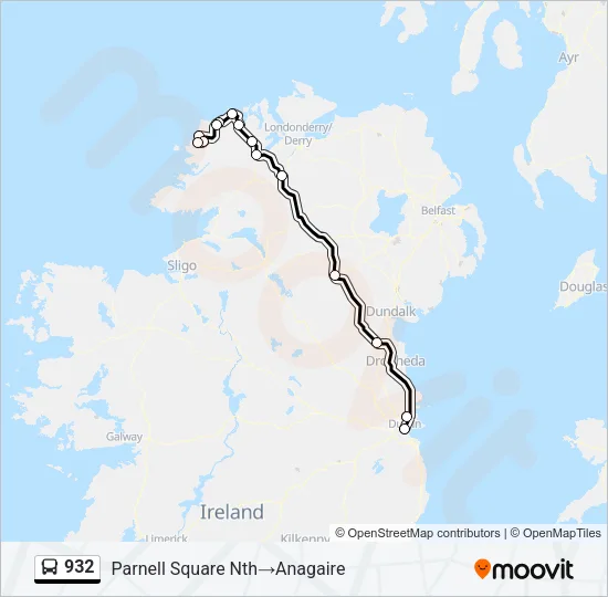 932 Bus Line Map