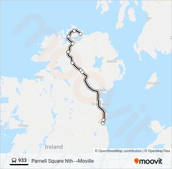 933 Bus Line Map