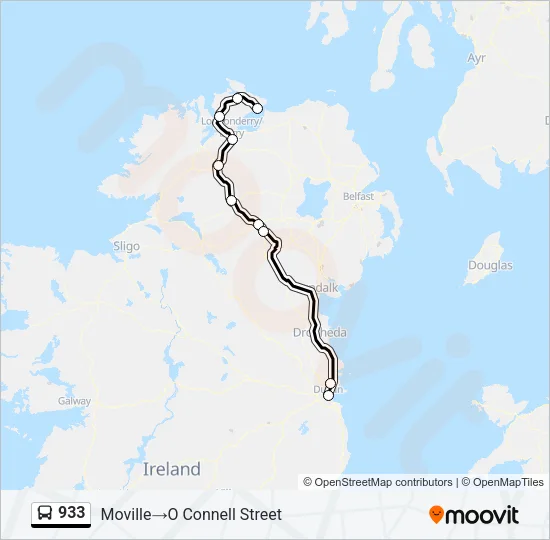 933 Bus Line Map