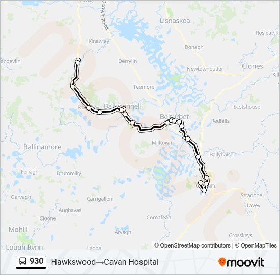 930 bus Line Map