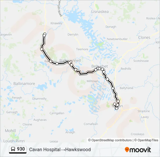 930 Bus Line Map