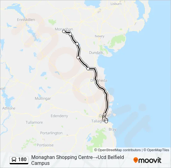 180 Bus Line Map