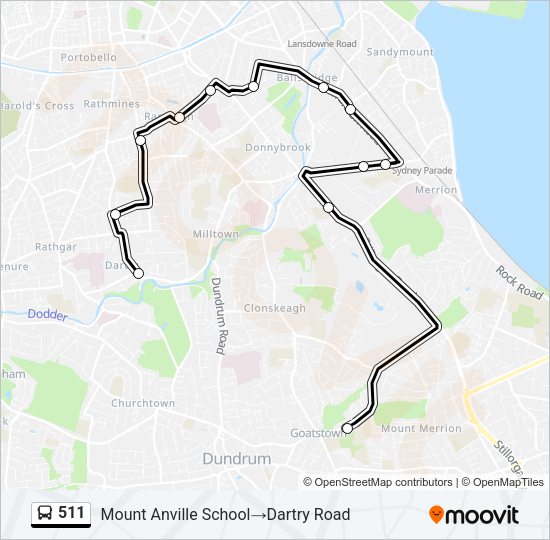 511 Bus Line Map