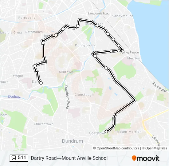 511 Bus Line Map