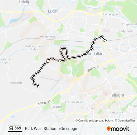 Plan de la ligne 869 de 