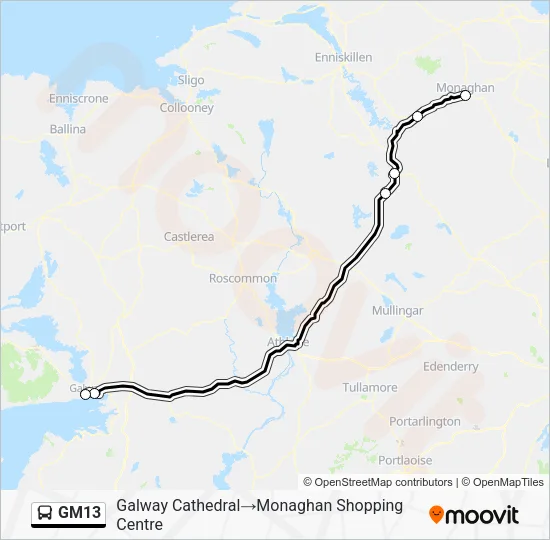 GM13 Bus Line Map