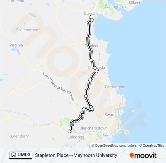 UM03 Bus Line Map
