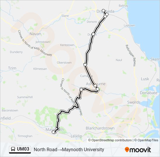 UM03 Bus Line Map