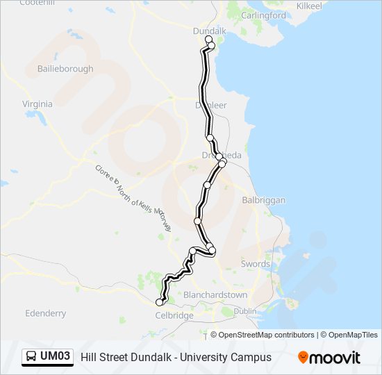 UM03 bus Line Map
