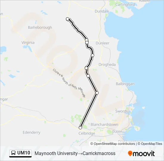 UM10 Bus Line Map