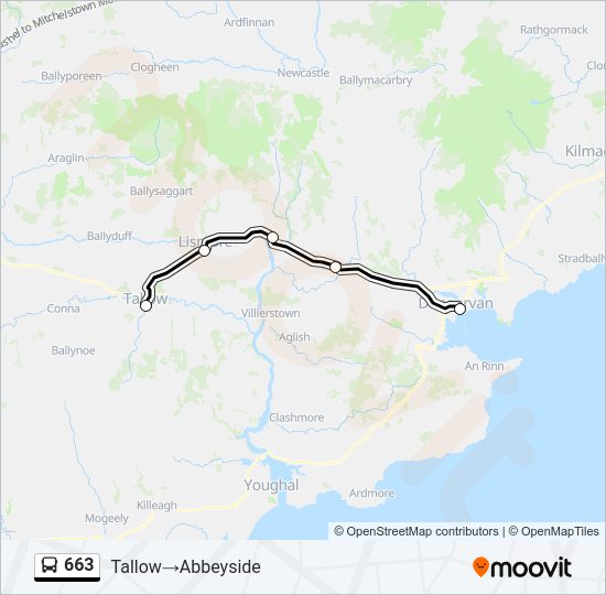 663 bus Line Map