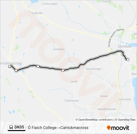 Plan de la ligne DK05 de bus