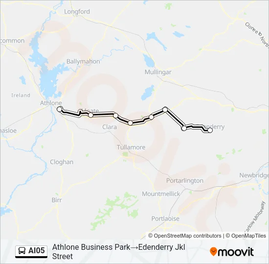 Plan de la ligne AI05 de bus