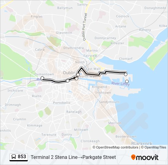 853 Bus Line Map