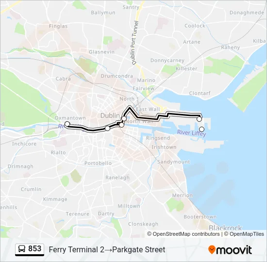 853 Bus Line Map