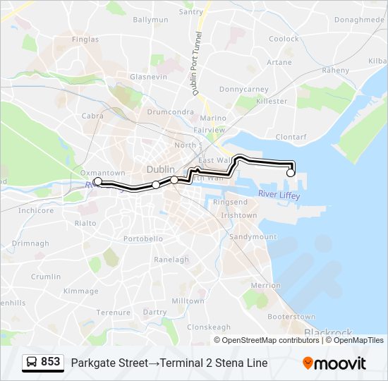 853 bus Line Map