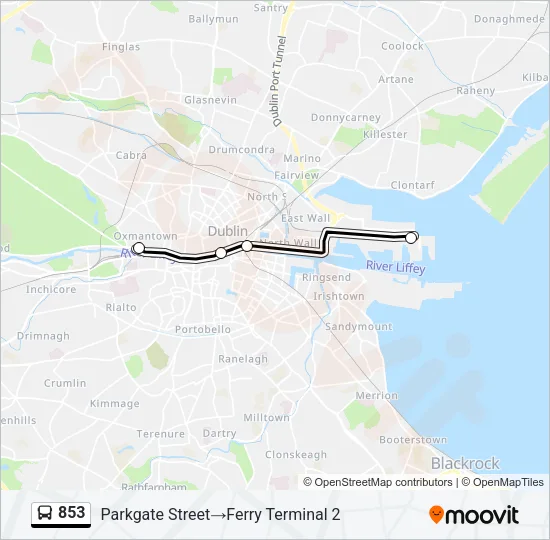 853 Bus Line Map