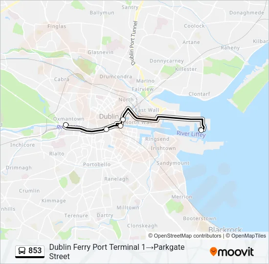 853 Bus Line Map