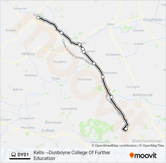 DY01 bus Line Map