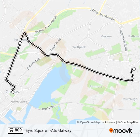 809 bus Line Map