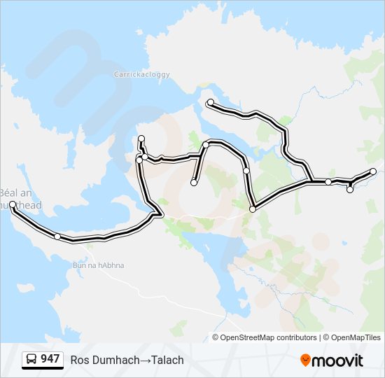 947 Bus Line Map