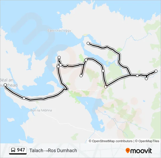 947 Bus Line Map