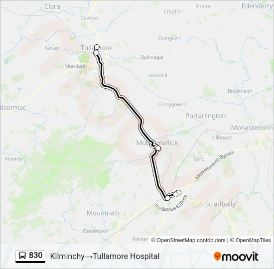 830 Bus Line Map