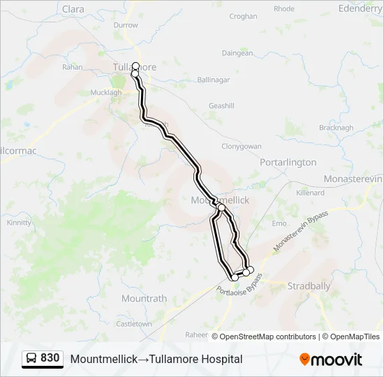 830 Bus Line Map