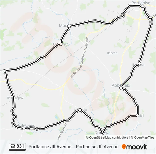 831 Bus Line Map