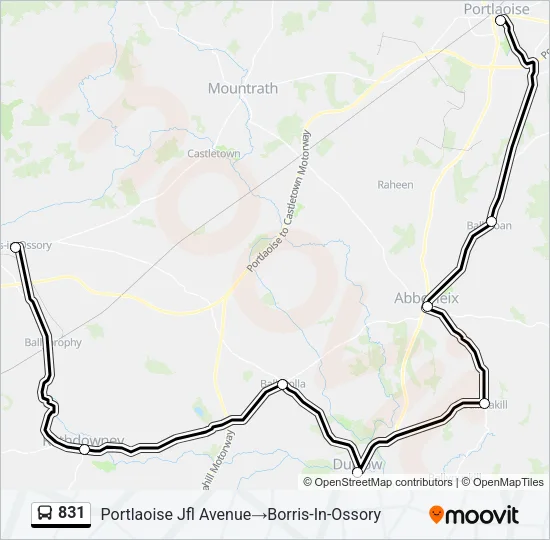 831 Bus Line Map