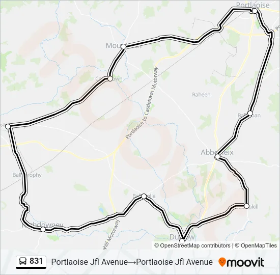 831 Bus Line Map