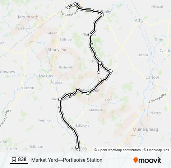 838 Bus Line Map