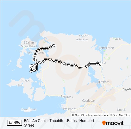 496 bus Line Map