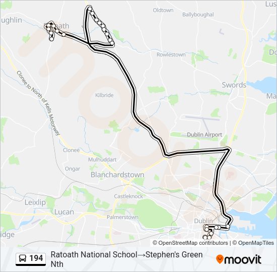 194 bus Line Map