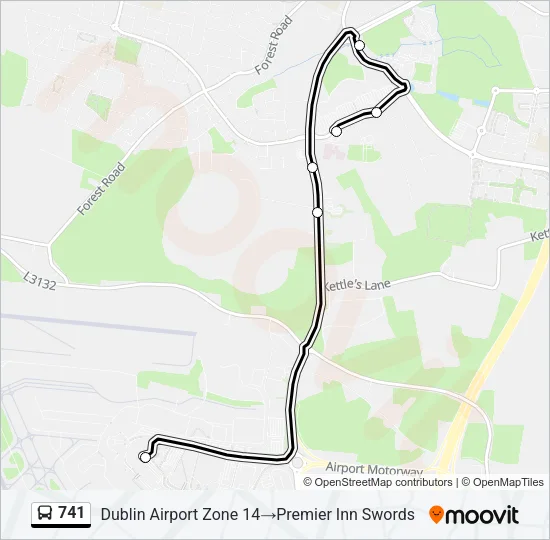 741 Bus Line Map